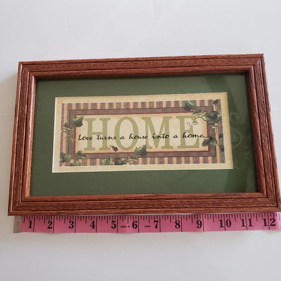 Home & Garden Party Framed Wall Decor Green 12×8 Love Turns a House into a Home - Picture 3 of 4